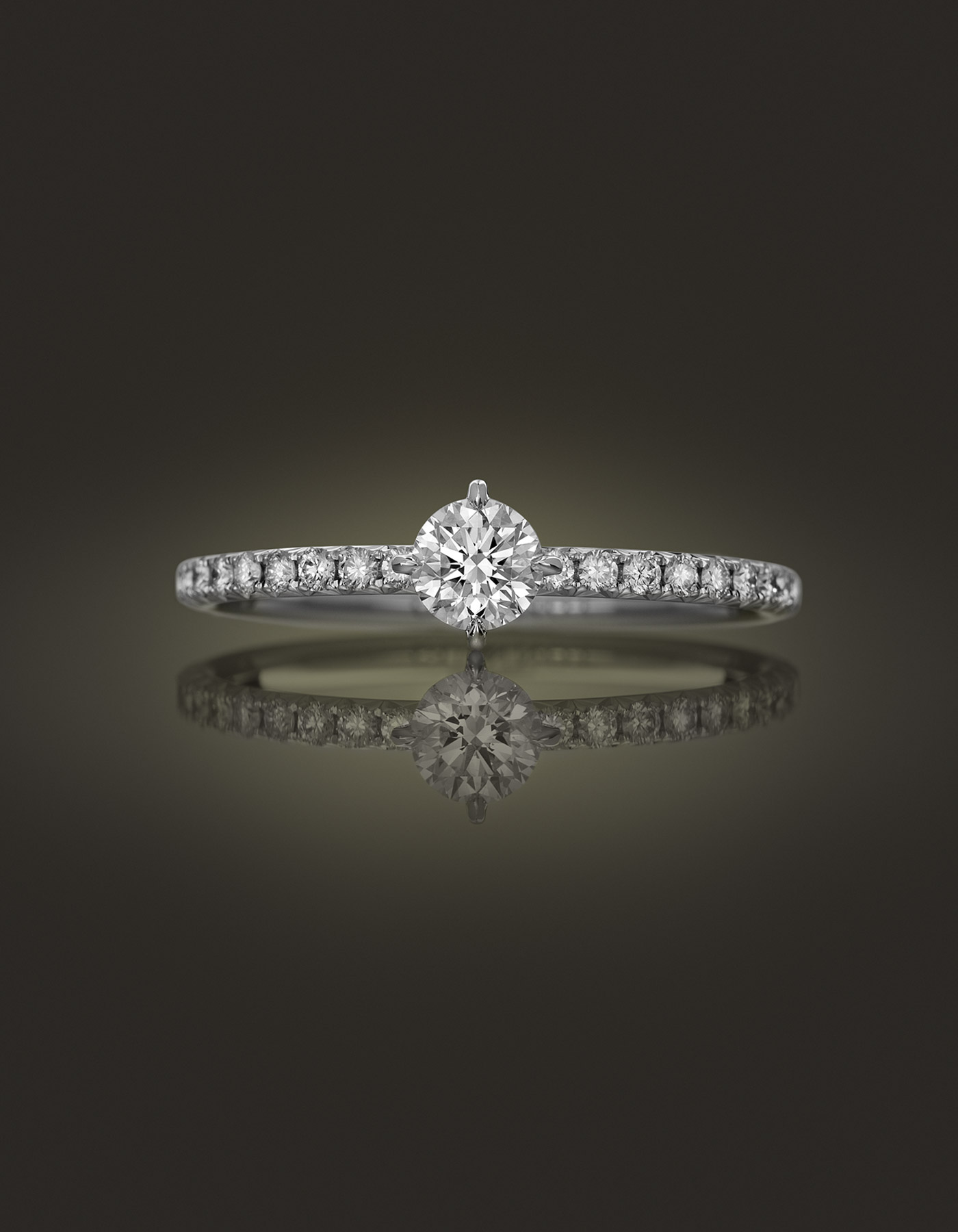 Guinnot Anonymous Solitaire diamond ring in 18k white gold