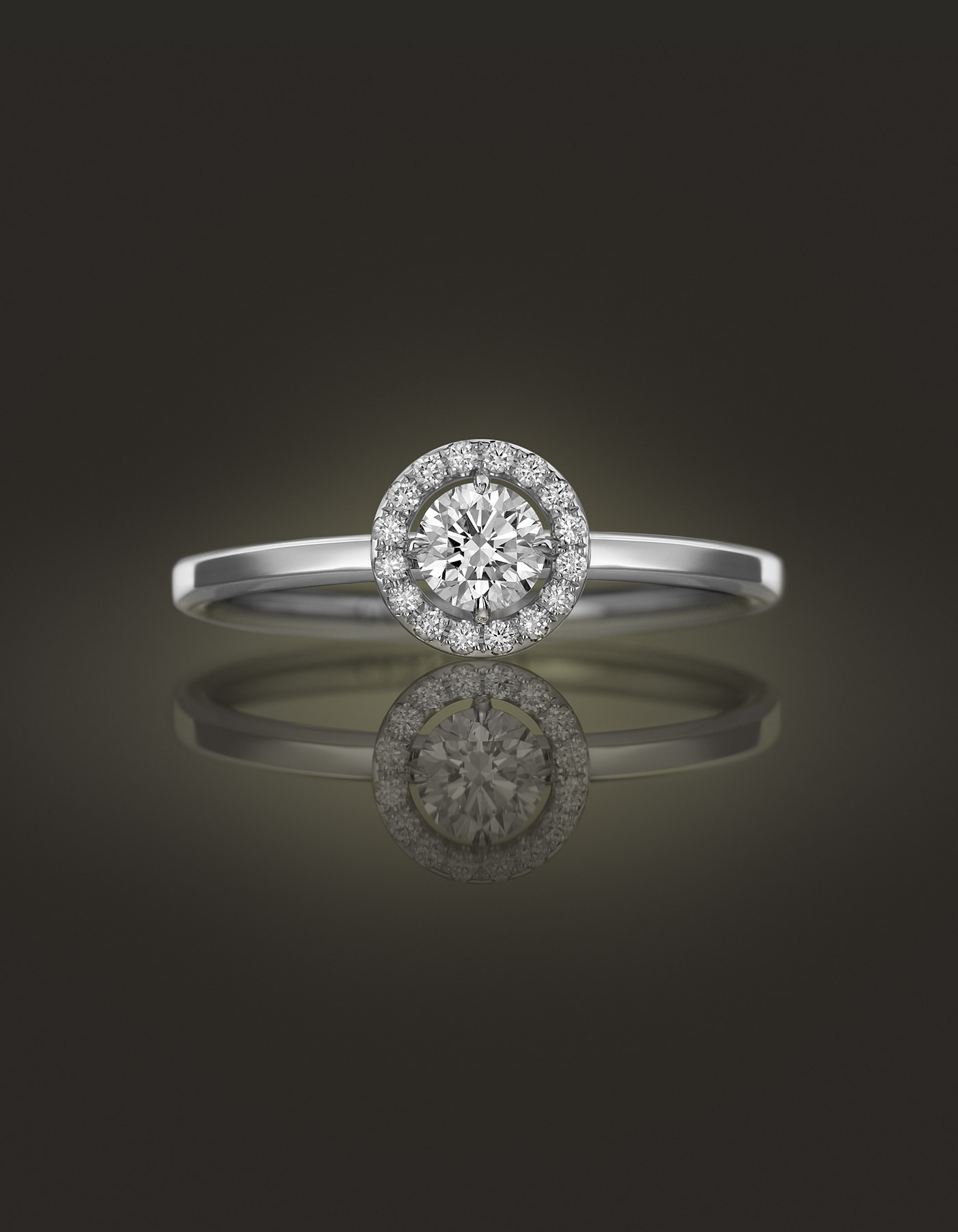 Guinnot Anonymous Halo diamond ring in 18k white gold