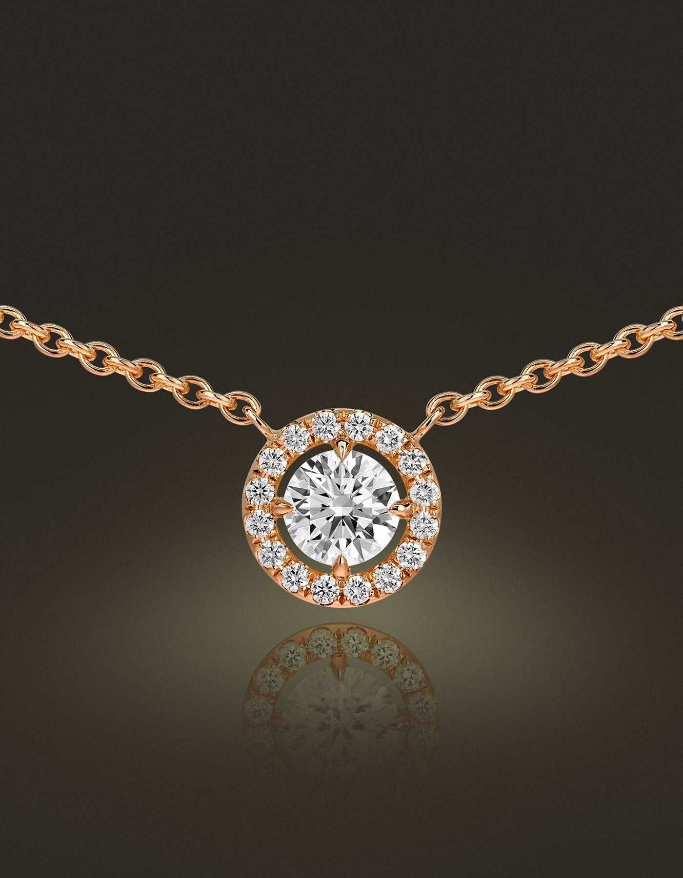 Guinnot Anonymous Halo pendant in 18k rose gold
