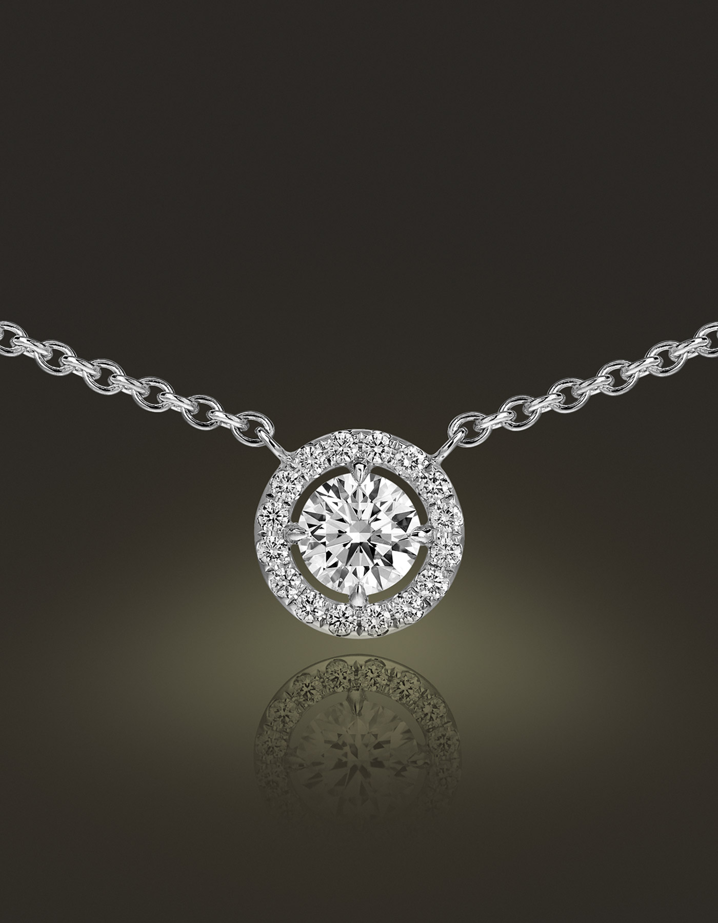 Guinnot Anonymous Halo pendant in 18k white gold