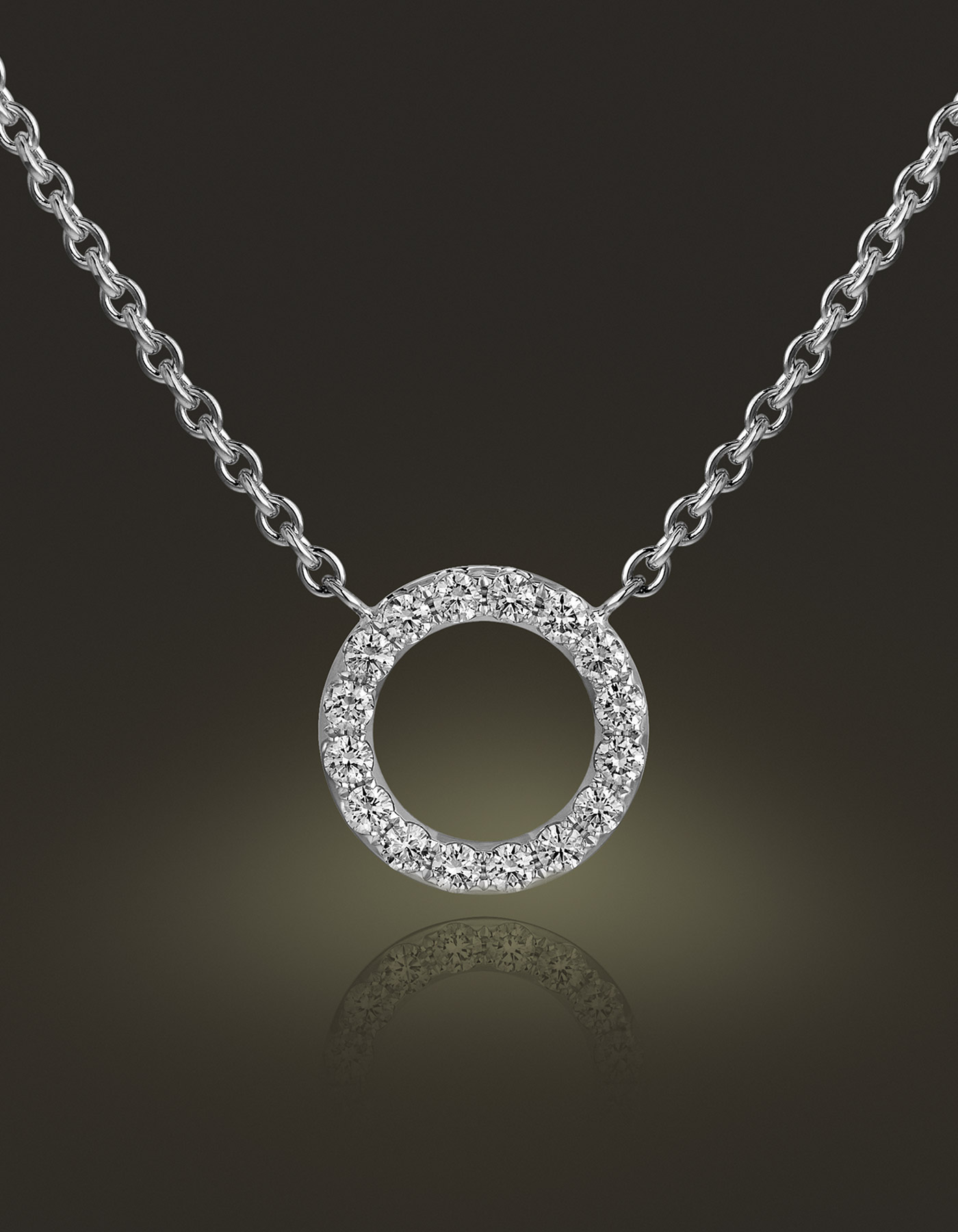 Guinnot Anonymous Diamond circle pendant in 18k white gold